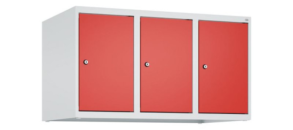 C+P Schrankaufsatz Classic PLUS, Aufsatzschrank, 7035/3020, Zylinderschlösser, 500x900x500mm, 3 Abteile, 080090-30 S10017