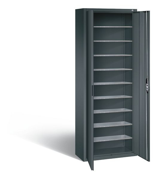 C+P Magazinschrank Serie 13, H1980xB700xT300mm, Farbe: Anthrazitgrau, Muldengriff, 133113-20 S10254