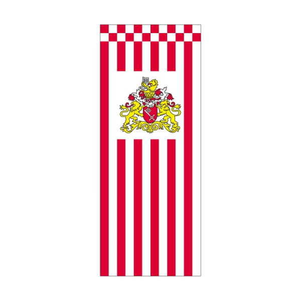 Stein HGS Senatsflagge Bremen (mit Wappen), 400x150cm, FlagTop 110 g/m², für Fahnenmasten ab 8m mit Hohlsaum für Ø 4cm Ausleger, 26306