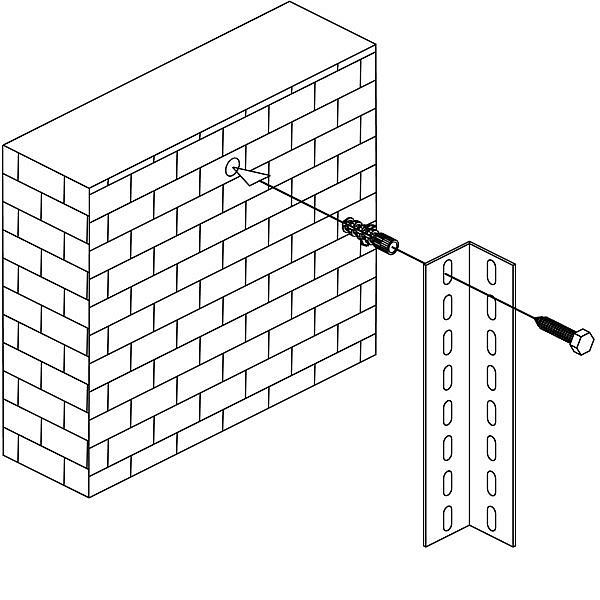 Meta Wandbefestigungsset für Schraubregale AR, verzinkt, 20071965