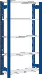 Regalwerk BERT-Lagerregal - Grundfeld - LR 6011 HxBxT 2000x1005x400mm mit 5 Stahl-Fachböden verzinkt, B3-44121-40-RG