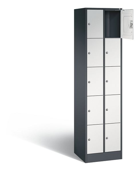 C+P Schließfachschrank Serie 8070, H1950xB460xT480mm, Farbe: Schwarzgrau / Lichtgrau, 80700-20 S10091