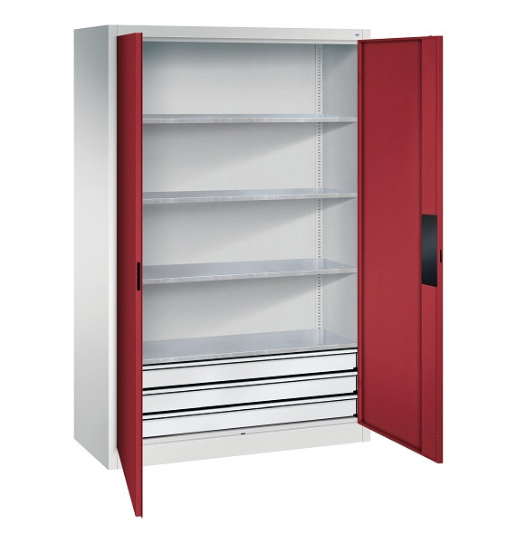 C+P Werkzeugschrank Acurado, H1950xB1200xT500mm, 7035/3003, 3 Einlegeböden, Traglast 110 kg, 8931-523 S10170