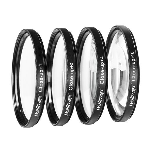 Walimex Close up Makrolinsen-Set 55 mm (+1,+2,+4,+10), 4 Makrolinsen + Schutzhülle, 1017856
