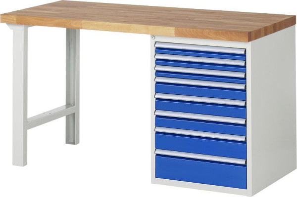 RAU Werkbank Serie 7000 - Modell 7519-1, B1500 x T700 x H890 mm, Systemunterbau B1500 x T650 x H850 mm, 03-7519A1-157B4M.11