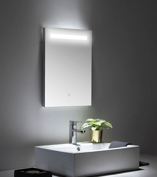 Posseik LED Spiegel 45x60 cm mit Touch Bedienung, 45 x 60 x 3,2 cm, DLED-SPIEGEL-45-60