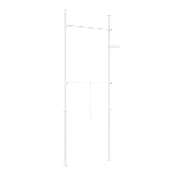 SoBuy Verstellbarer Garderobenständer Weiß 62x75x200 cm, Funktional, FRG109-II-W