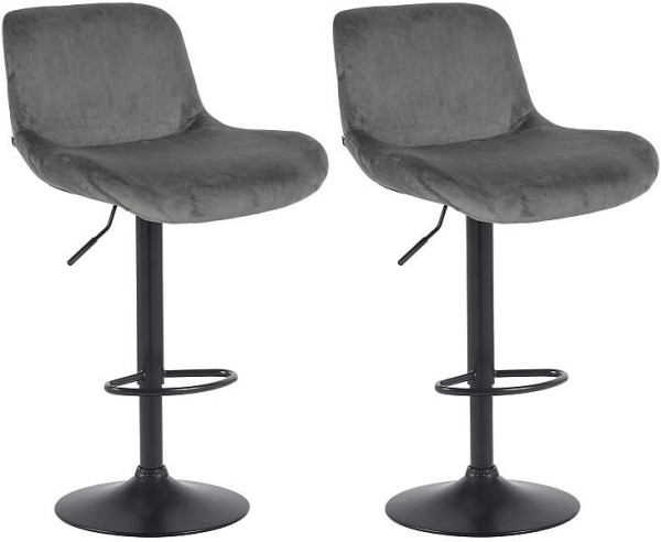 CLP Barhocker Solon Schwarz Samt, dunkelgrau, VE: 2 Stück, 326608