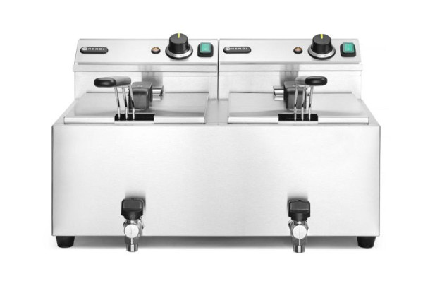 Hendi Fritteuse Profi Line - mit Ablasshahn 2 x 8 L, 209301