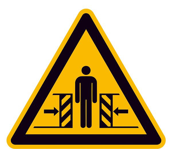 SafetyMarking Warnschild, Warnung vor Quetschgefahr, Länge 10 cm, Folie, selbstklebend, 21.0324