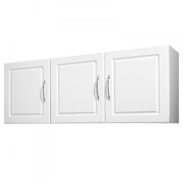 VEVOR Wandschrank Weiß, 2-stöckig, 3 Türen, verstellbare Ablage, 31,6x137,2x51,6 cm für Küche, Bad und Wäscherei, XYFJ2SM54INC1RHU6001V0