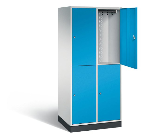 C+P Spind doppelstöckig XL Intro, H1950xB820xT590mm, Farbe: Lichtgrau / Lichtblau, 8270-203 S10037