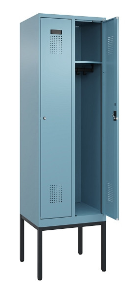 C+P Spind Evolo PLUS, Gestell, 2 Abteile, 2120x600x500mm, 0010/0010, Verschluss Zylinderschloss, Ablageböden 2, 0490307-20 S10048