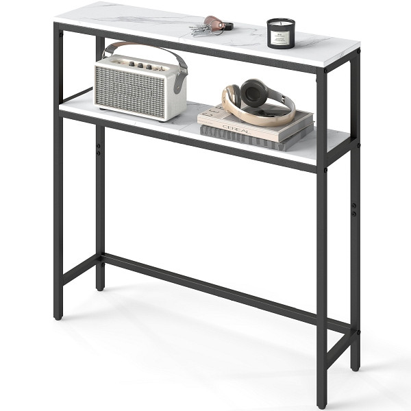 SONGMICS Konsolentisch, Weiß, 80x20x80,9 cm, LNT130W59