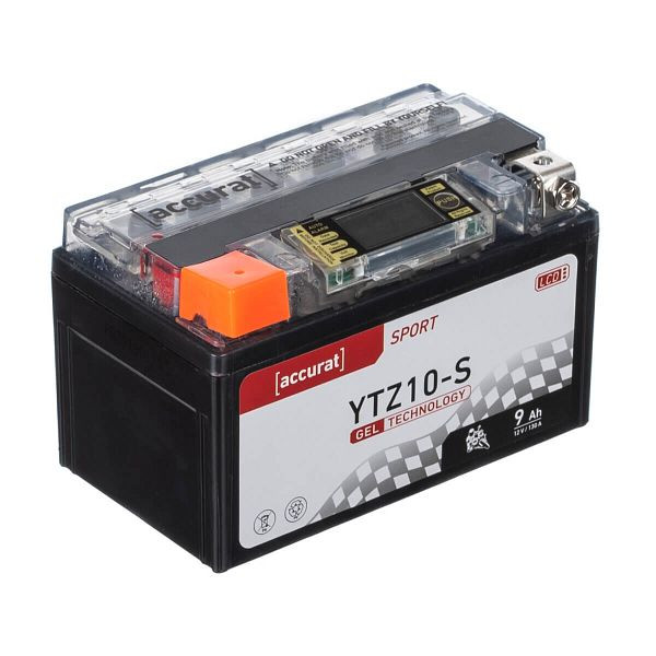 Accurat Sport GEL LCD YTZ10S Motorradbatterie 9Ah 12V 130A, MBG-LCD-YTZ10S