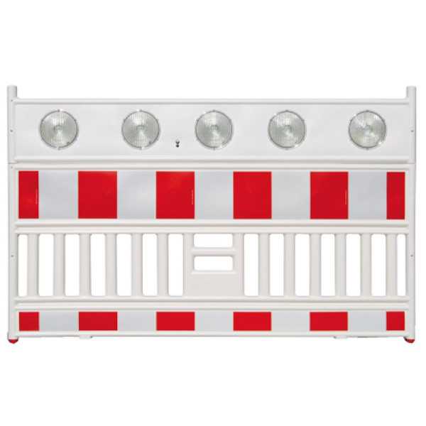 Stein HGS Schrankenzaun -Vario LED-, Länge 2130 mm, mit 5 integrierten LED-Warnleuchten, 25925