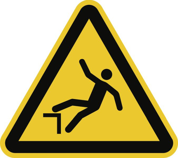 Moedel Warnung vor Absturzgefahr ISO 7010, Folie, 200 mm Seitenlänge, 59031