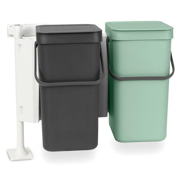 STEIN HGS Einbau Abfallsammler Sort & Go, jade, dunkelgrau, Gesamthöhe 430 mm, 12 Liter, 83494.0002