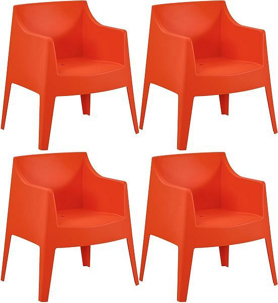 CLP 4er Set Stühle Bartal, orange, 327747, 4255716382629