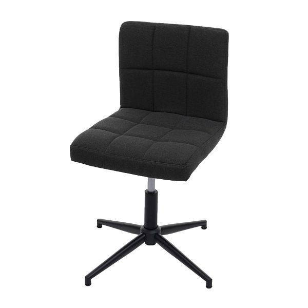 Mendler Bürostuhl Kavala II, Schreibtischstuhl Stuhl, höhenverstellbar Drehmechanismus, Stoff/Textil dunkelgrau, Fuß schwarz, 73456