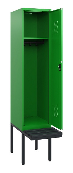 C+P Spind Evolo PLUS, 1 Abteil, 1950x400x815mm, 6037/6037, Zylinderschloss, Material Sitzfläche Kunststoff, 0490405-12 S10107