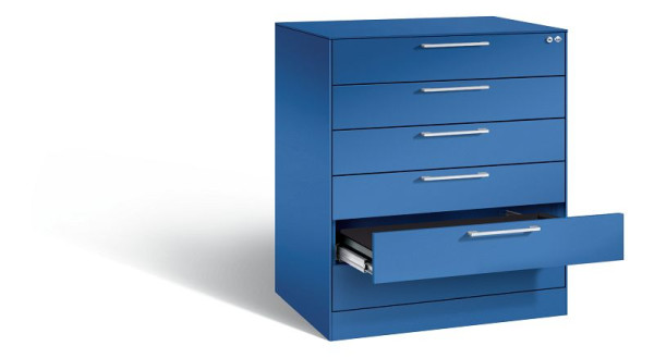 C+P Karteischrank Asisto, H1010xB800xT600mm, Farbe: Enzianblau, Bügelgriff, 146243-624 S10028