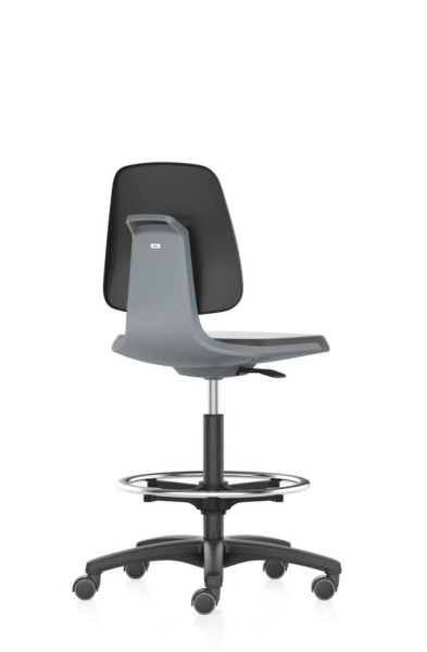 bimos Arbeitsstuhl Labsit mit Rollen, Sitzhöhe 560-810 mm, Stoff, Sitzschale anthrazit, 9125-5800-3285