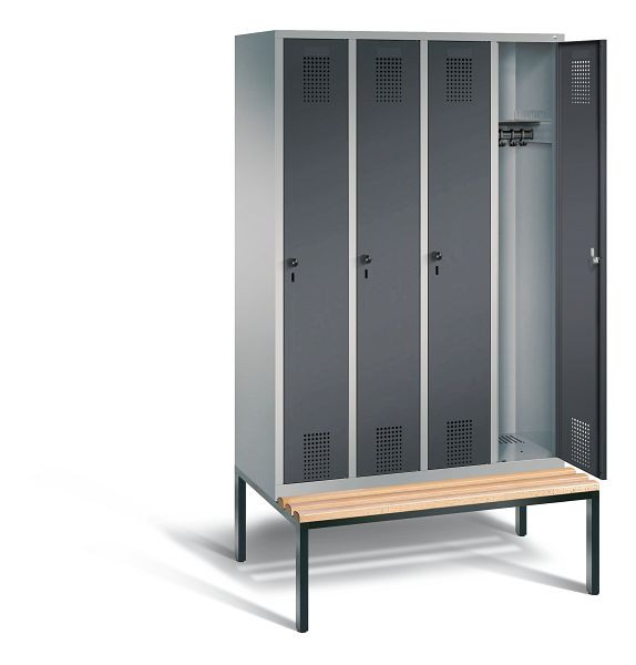 C+P Garderobenschrank Evolo, H2090xB1190xT815mm, Farbe: Weißaluminium / Anthrazitgrau, 48050-40 S10720