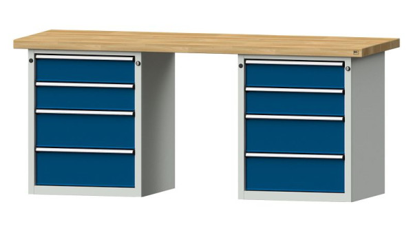 ANKE Werkbänke Kombiwerkbank, Modell 840 V, 2000 x 700 x 850 mm, RAL 7035/5010, BMP 50 mm, 415.098