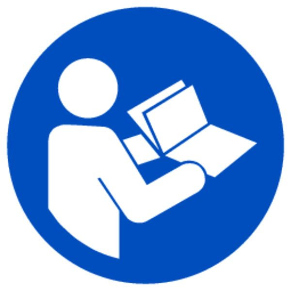 Schilder Klar Gebotszeichen Anleitung beachten DIN EN ISO 7010- M002, 100 mm Folie selbstklebend, 7450/61