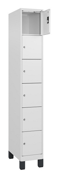 C+P Schließfachschrank Evolo PLUS, mit Füßen, 6 Fächer, 1950x300x500mm, 9016/90, 049010-106 S10020