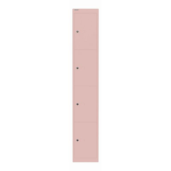 Bisley Schließfachschrank Office, 4 Fächer, Tiefe 457 mm, 620 pastellpink, CLK184620