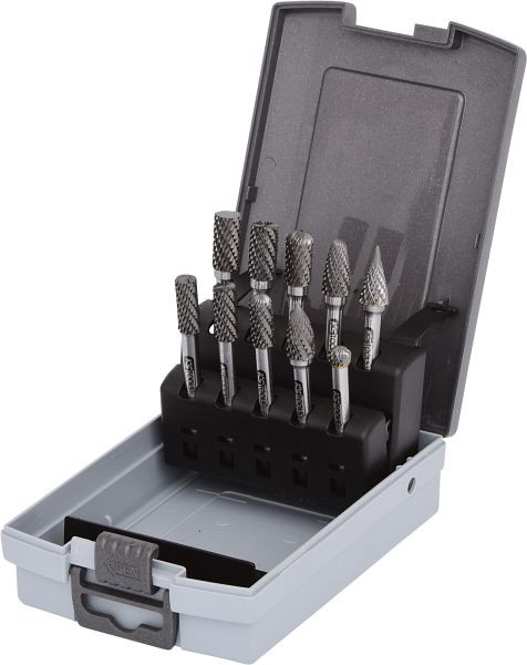 KS Tools HM Frässtift-Satz, Kunststoffkassette, 10-teilig, 515.3220