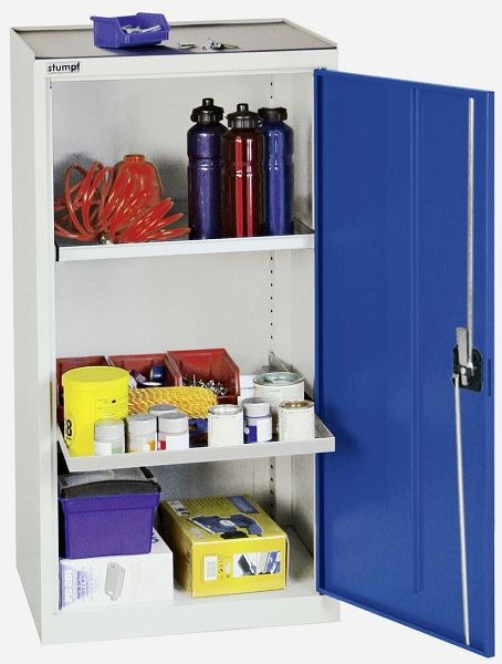 stumpf Werkzeug- und Materialschrank Serie 3000, 7035/5010, 2 Wannenböden, 3001574