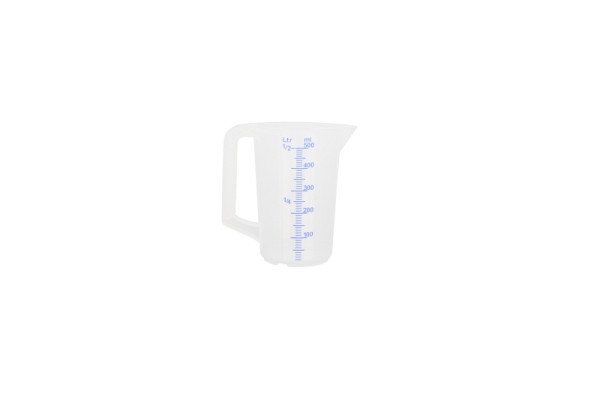 Schneider Messbecher, 0,5 l, geprägte Skala, blaue Schrift, 200011