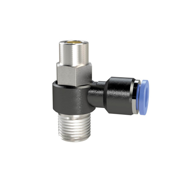 Riegler Drosselrückschlagventil »Blaue Serie«, Abluftdrosselung, R 1/8 außen Ø4mm, 136005