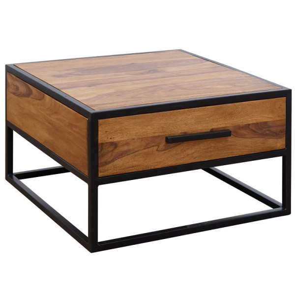 Wohnling Couchtisch Massivholz/Metall Sofatisch 65x38x65cm, WL5.623