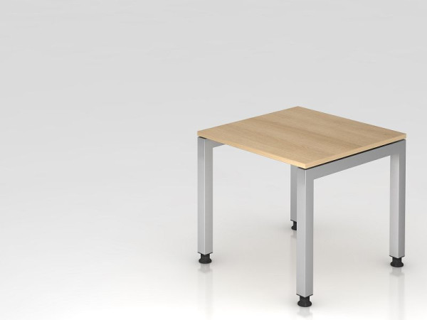 Hammerbacher Schreibtisch U-Fuß eckig 80x80cm Eiche, Rechteckform, schwebende Platte, VJS08/E/S