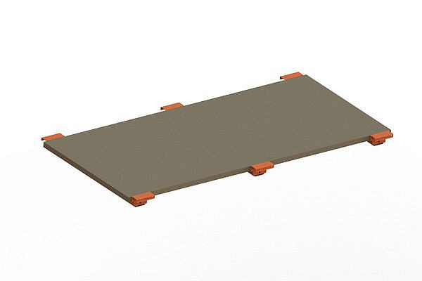 Meta Spanplattenboden 2225x1100x38 mm mit abgesetzter Tiefenauflage, für Palettenregal MULTIPAL, 200189938
