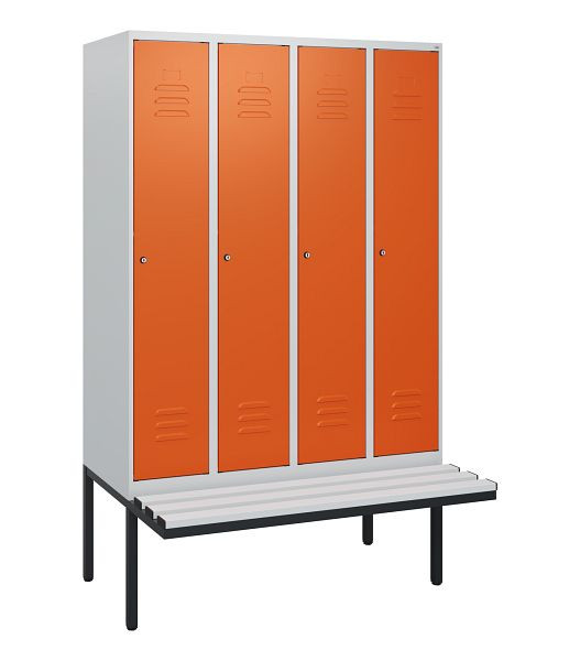 C+P Umkleidespind Classic PLUS, 4 Abteile, 1950x1200x815mm, 7035/2004, Zylinderschlösser, 0800405-40 S10063