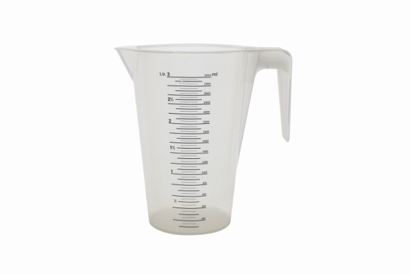 Schneider Messbecher, Polyethylen, 3,0 l, mit offenem Griff, stapelbar, 200179