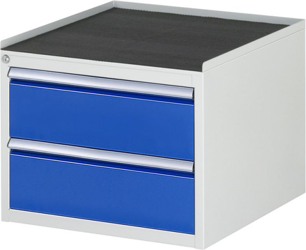 RAU Schubladenschrank Serie 7000, B580 x T650 x H465 mm, Metallauflage, Höhe 25 mm, Schubladen: 2xH180 mm, 13-L2.0A-MT.11