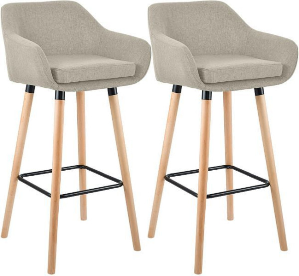 CLP Barhocker Grant Stoff, creme, VE: 2 Stück, 307128