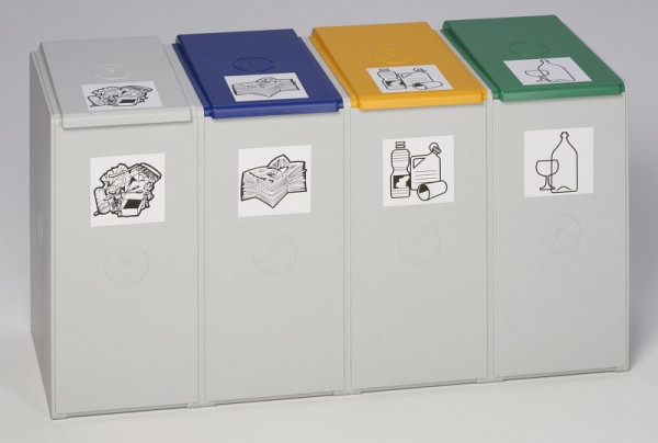 VAR Kunststoffcontainer 40 L, 4-fach, ohne Deckel, 3803