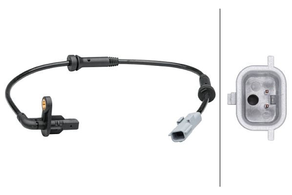 HELLA Sensor, Raddrehzahl, 2-polig, Hinterachse, Kabel: 450mm, 6PU 012 679-191