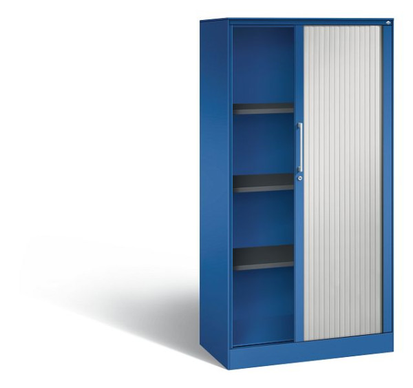 C+P Rollladenschrank Asisto, H1639xB800xT435mm, Farbe: Enzianblau / Lichtgrau, Bügelgriff, 4 OH, 143013-000 S10062