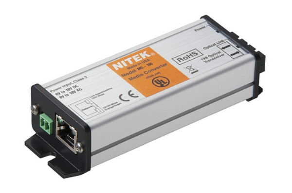 Nitek Medienkonverter, 1 Port Single Mode, 10/100, Duplex-Fiber, SC, MS-100
