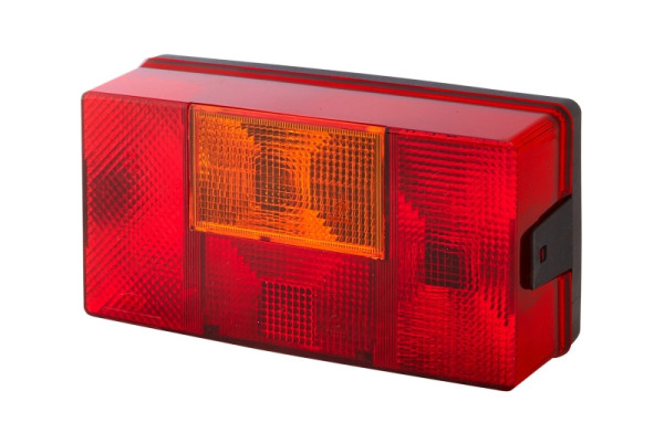 HELLA Heckleuchte, Glühlampe, 12/24V, Anbau, Lichtscheibenfarbe: rot/gelb, Stecker: Flachstecker, links, 2SD 006 040-131