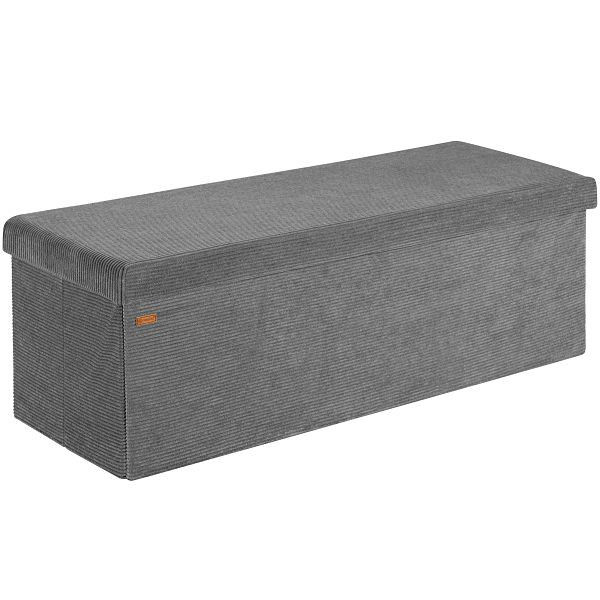 casaria Sitzbank Anthrazit Cord 114x38x38cm MDF faltbar, 109920