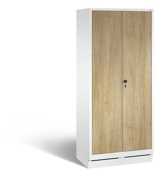 C+P Spind Evolo, 2 Abteile, H1800xB810xT500 mm, Weiß/MDF Eiche, 48022-22B S10087